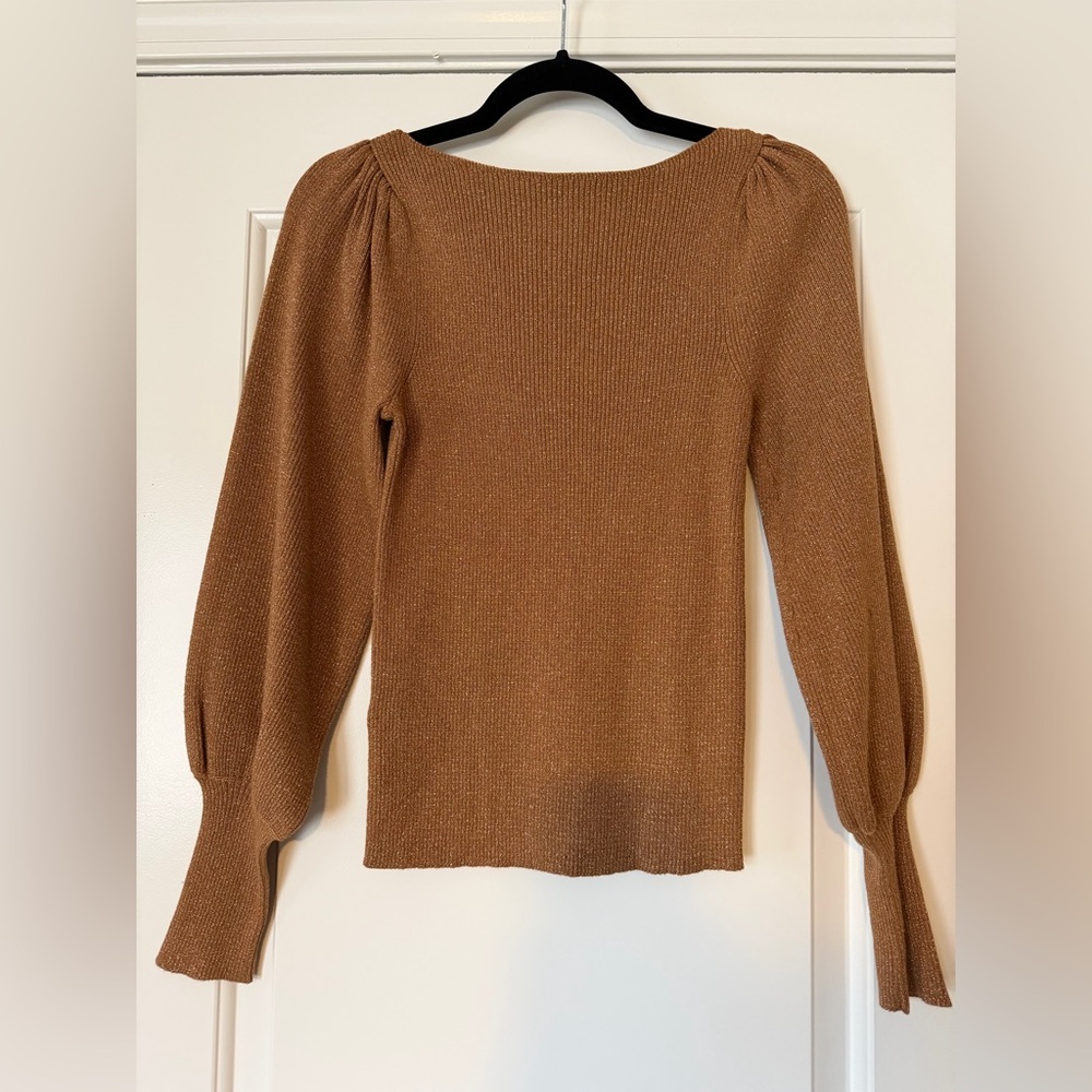 NWT Ann Taylor metallic blouson sweater - Picture 2 of 11